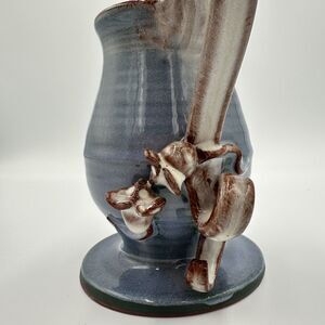 Mouseramics Pottery Stoneware Cup with Two Mice chatting Blue 6oz